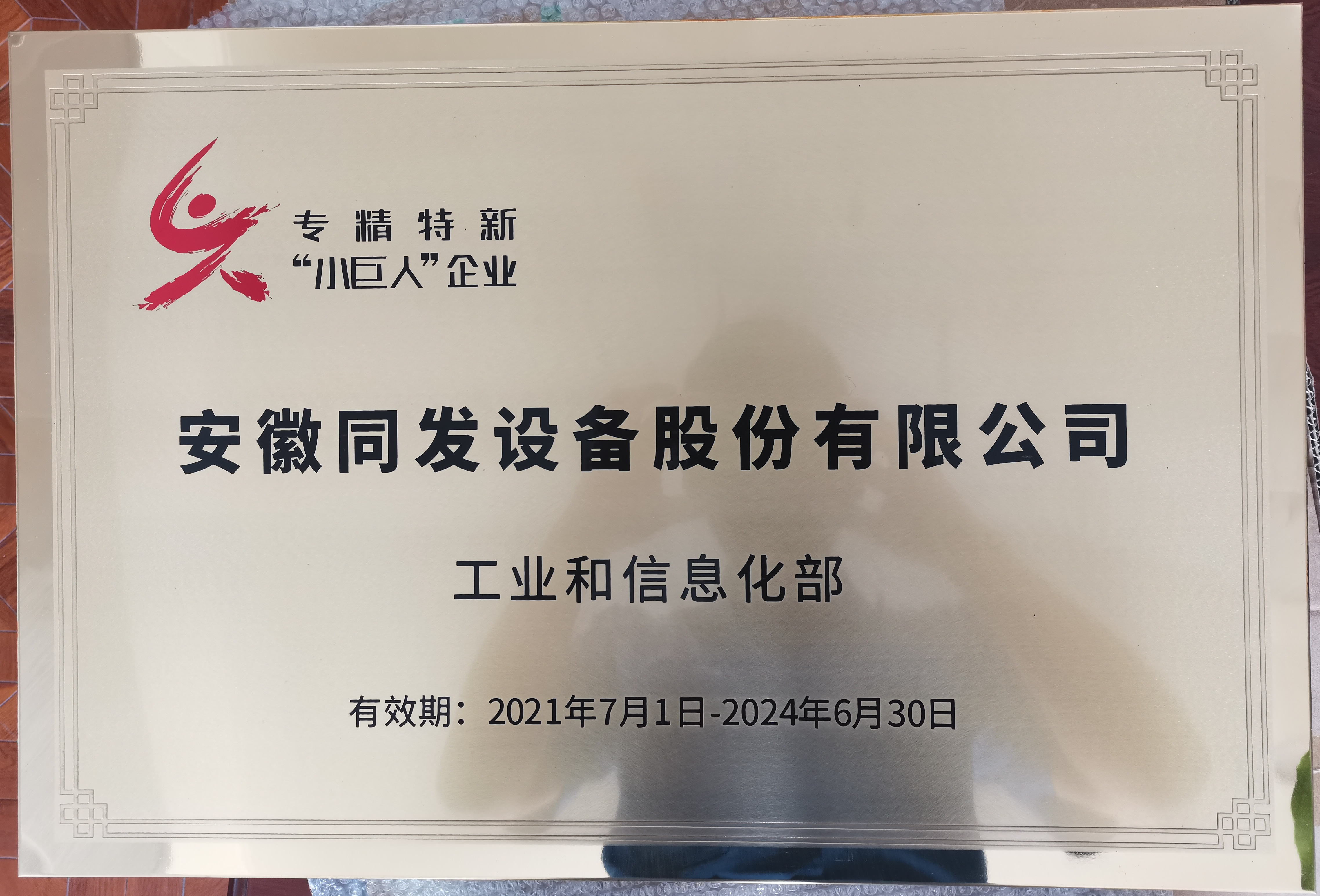 我司榮獲專精特新“小巨人”企業(yè)稱號(hào)